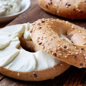 Toasted Bagel ( sesame or multigrain) with cream cheese